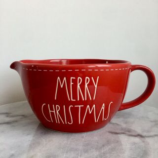 Rae Dunn Merry Christmas Red Mixing Large Letter Ll Batter Bowl