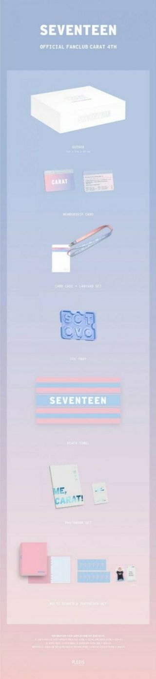 Seventeen Official 4Th Carat Membership Fan Kit Full Pacakage Kpop Rare 4