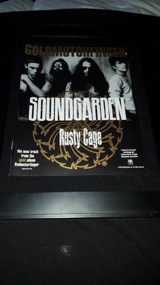 Soundgarden Rusty Cage Rare Radio Promo Poster Ad Framed