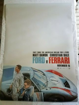 Ford Vs Ferrari Ds Movie Poster 27x40 Matt Damon Christian Bale