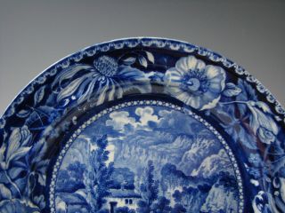 Historic Dark Blue Staffordshire Transferware Plate by Clews Antique Circa 1825 3