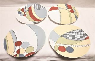 Set Of 4 Moma Ny Frank Lloyd Wright Salad / Dessert Plates - 1998 Ct