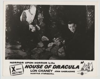 House Of Dracula Vintage British 8 X 10 Foh Card 2 Chaney,  Strange
