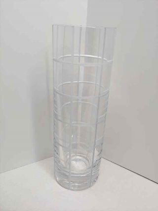 Miller Rogaska Crystal Windows Flower Vase Large 12 " Heavy Over 7 Pounds