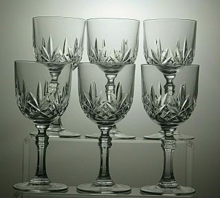 Bohemia Crystal Cut Glass Claret Wine Glasses Set Of 6 - 6 1/8 " (15.  5 Cm)