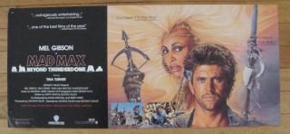 MAD MAX BEYOND THUNDERDOME movie poster TINA TURNER MEL GIBSON 1985 vid 2