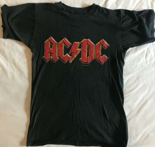 Ac/dc Vintage T - Shirt - Back In Black Tour 1980 -
