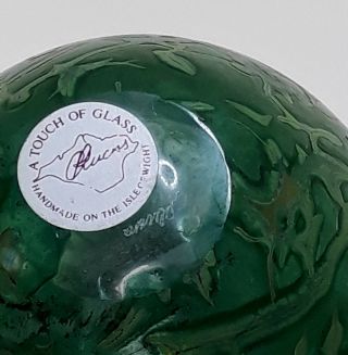br120 SCARCE TOUCH OF GLASS CHRIS LUCAS GREEN PERFUME BOTTLE ISLE OF WIGHT 2