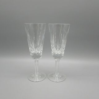 Set Of Two - Waterford Irish Crystal Lismore Flute Champagne Glasses