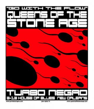 Queens Of The Stone Age & Turbonegro - 2003 S/n Concert Poster - Jermaine Rogers