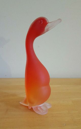 Murano Cenedese Signed Art Glass Pulled Glass Duck