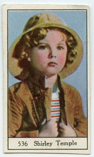 Shirley Temple Vintage Unknown 1x2 Inch Tiny Colorized Card Nr 536