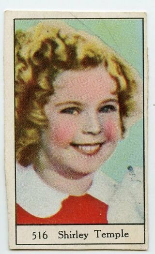 Shirley Temple Vintage Unknown 1x2 Inch Tiny Colorized Card Nr 516
