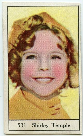 Shirley Temple Vintage Unknown 1x2 Inch Tiny Colorized Card Nr 531