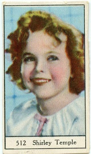 Shirley Temple Vintage Unknown 1x2 Inch Tiny Colorized Card Nr 512