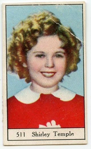 Shirley Temple Vintage Unknown 1x2 Inch Tiny Colorized Card Nr 511