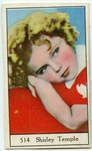 Shirley Temple Vintage Unknown 1x2 Inch Tiny Colorized Card Nr 514