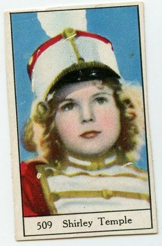 Shirley Temple Vintage Unknown 1x2 Inch Tiny Colorized Card Nr 509