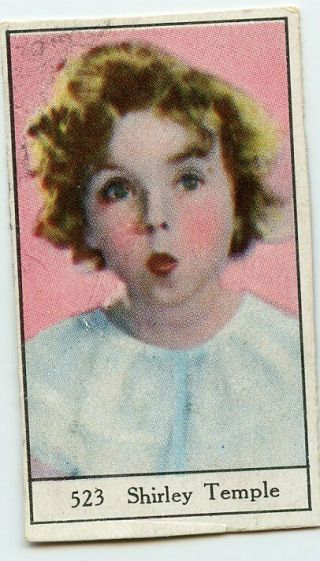 Shirley Temple Vintage Unknown 1x2 Inch Tiny Colorized Card Nr 523