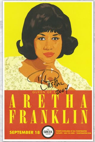 Aretha Franklin Autographed Concert Poster