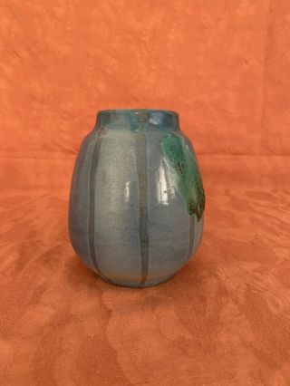 Vintage Blue Shearwater Anderson American Arts and Crafts Pottery Vase 4
