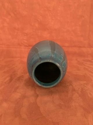 Vintage Blue Shearwater Anderson American Arts and Crafts Pottery Vase 5