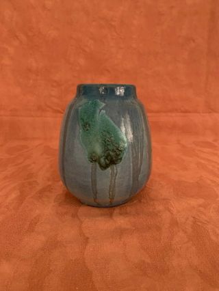 Vintage Blue Shearwater Anderson American Arts and Crafts Pottery Vase 6