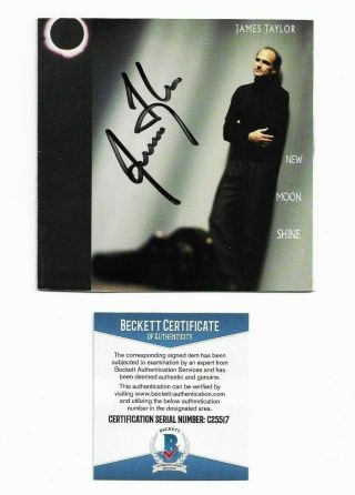 James Taylor Signed Autographed " Moon Shine " Cd Booklet Beckett (bas)