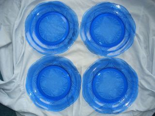 Four Cobalt Blue Royal Lace Dinner Plates In Ultra