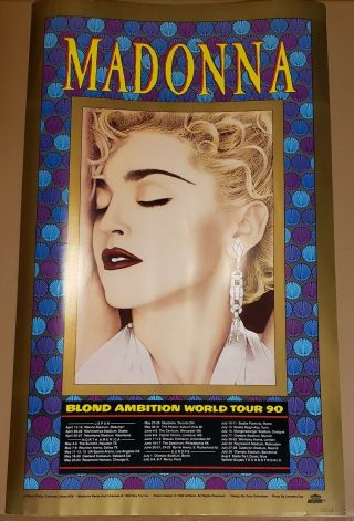 Rare Scarce Madonna 1990 Blond Ambition Tour Promo Poster Lithograph Madame X Lp
