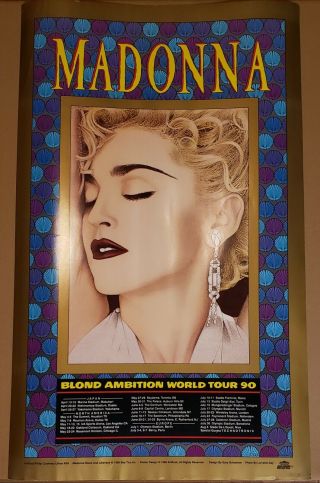 Rare Scarce Madonna 1990 Blond Ambition Tour Promo Poster Lithograph Madame X LP 2