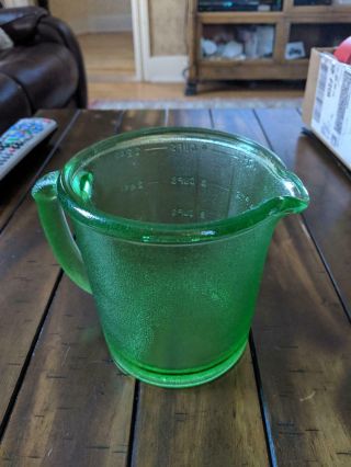 Depression Green Glass Measuring Cup 2 Quarts 2