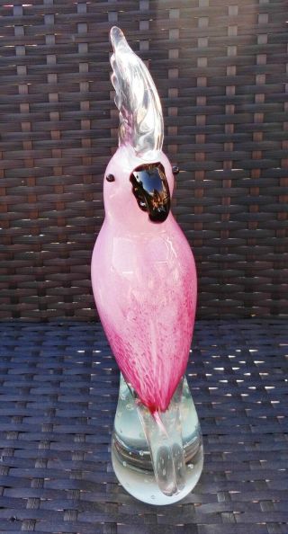 MURANO GLASS STYLISED PARROT COCKATOO BIRD PAPERWEIGHT SCULPTURE STUNNING 3