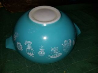 Pyrex 4 Qt Turquoise Hot Air Balloon Cinderella Mixing Bowl 444 Vintage