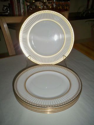 Wedgwood Bone China Set Of Six Colonnade Gold 9 " Luncheon Plates