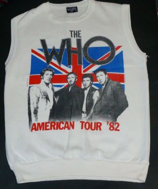 Vintage The Who American Tour 1982 Sleeveless Sweatshirt Size M