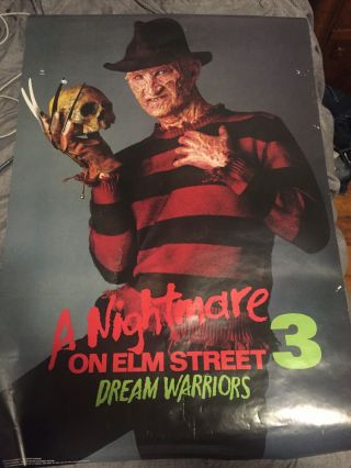 A Nightmare On Elm Street 3 " Dream Warriors " Poster From 1987 Rare