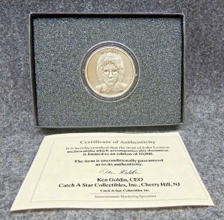1992 John Lennon Commemorative Sterling Silver Coin (9033)