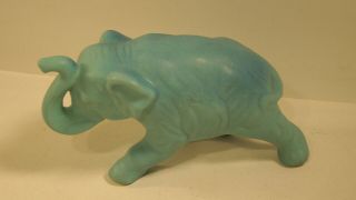Early Van Briggle Pottery 4 1/2 " High Blue Green Elephant