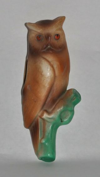 Vintage Czech Pottery Owl Bird Wall Pocket Vase Czechoslovakia 6025a