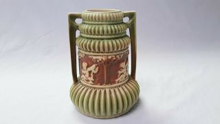 Antique Roseville Pottery Donatello Ceramic Handled Vase – 93019f