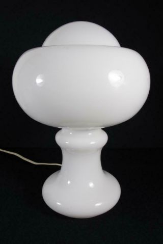 Vintage Italy Murano Art Glass Mushroom White Table Lamp