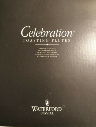 2 Waterford Crystal Celebration Success Champagne Toasting Flutes