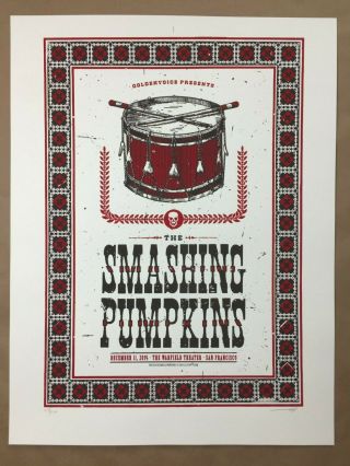 Smashing Pumpkins Concert Poster 2014 Lil Tuffy Rare 47/200 Warfield Sf 17.  5x23
