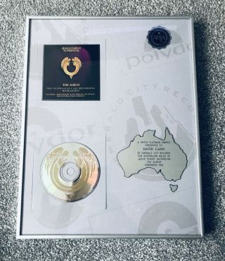 Australian Triple Platinum Award Jesus Christ Superstar - Awarded To David Land