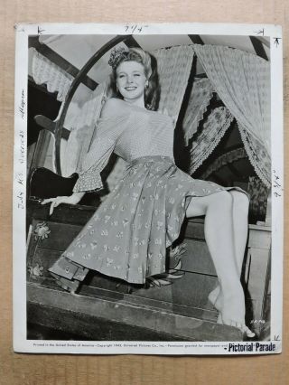 Evelyn Ankers Orig Leggy Barefoot Pinup Portrait Photo 1943 Ladies Courageous