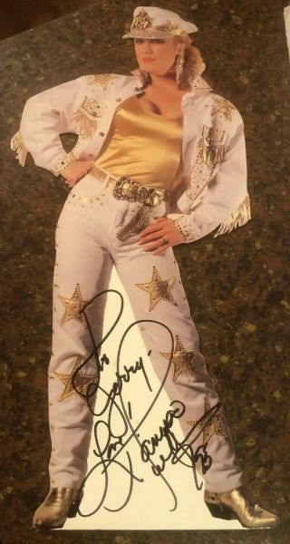 Authentic TANYA TUCKER HAND SIGNED Autograph VINTAGE Die Cut Standee RARE MUST C 5