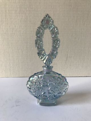 Fenton Blue Glass Perfume Bottle W Stopper Vintage