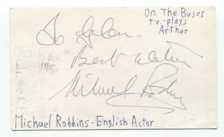 Michael Robbins Signed 3x5 Index Card Autographed Signature Actor On The Buses