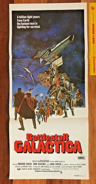 Vintage 1978 Battlestar Galactica Daybill Movie Poster Australian